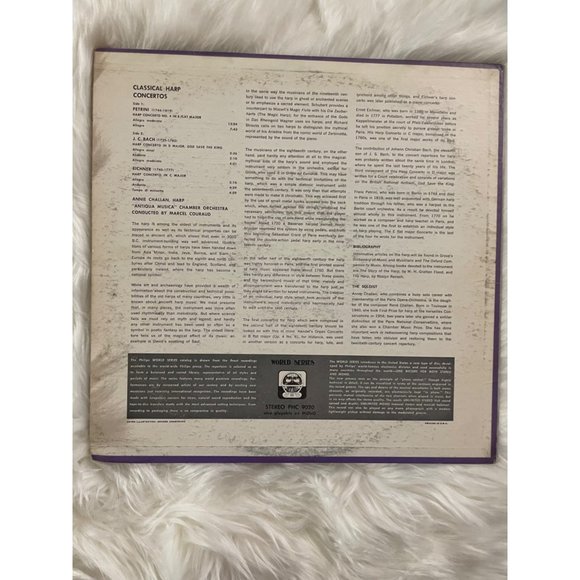 Vintage Classical Vinyl Anne Chalan Harp Concertos From Bach, Petrini, Eichner - Picture 9 of 10